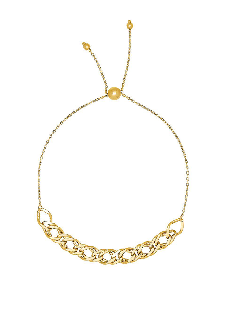 Lyst Lord Taylor 14k Yellow Gold Double Curb Linked Bracelet In Lord Taylor Women S Metallic 14k Yellow Gold Double Curb Linked Bracelet