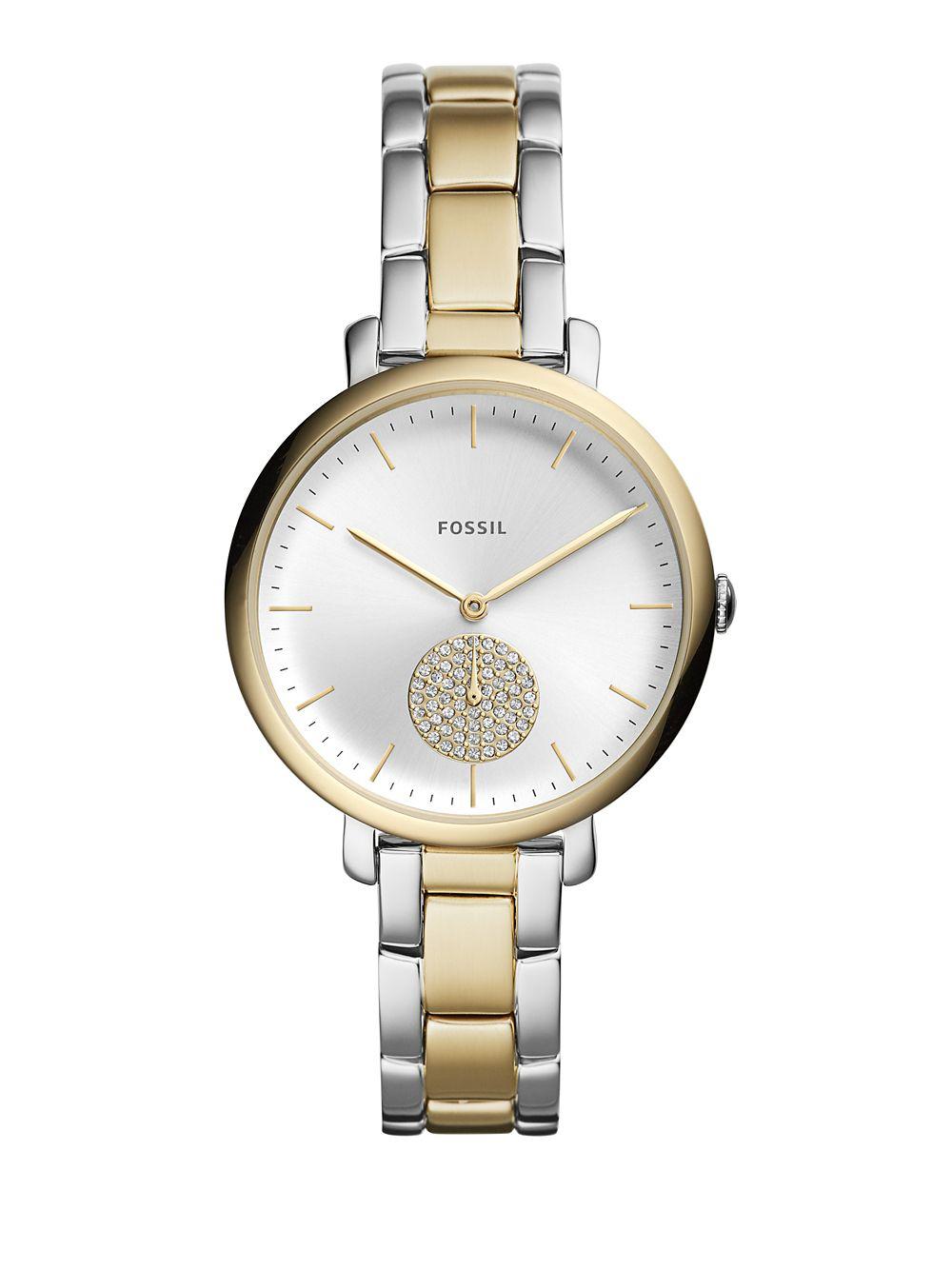 Fossil Jacqueline Chronograph Two-tone Stainless Steel Bracelet Watch ...