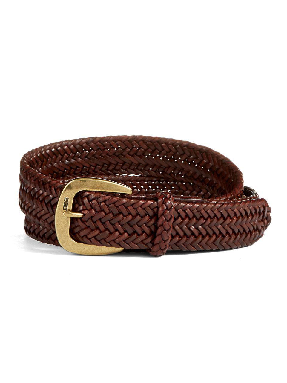 Lyst - Polo Ralph Lauren Derby Braid Leather Belt in Brown for Men