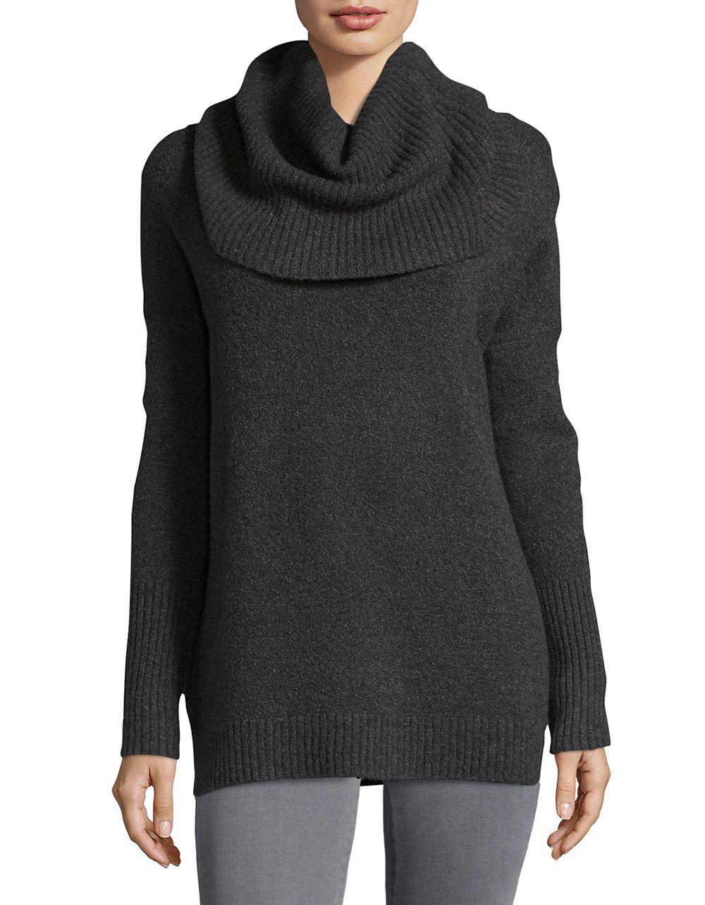 French connection Textured Cowlneck Sweater in Gray | Lyst
