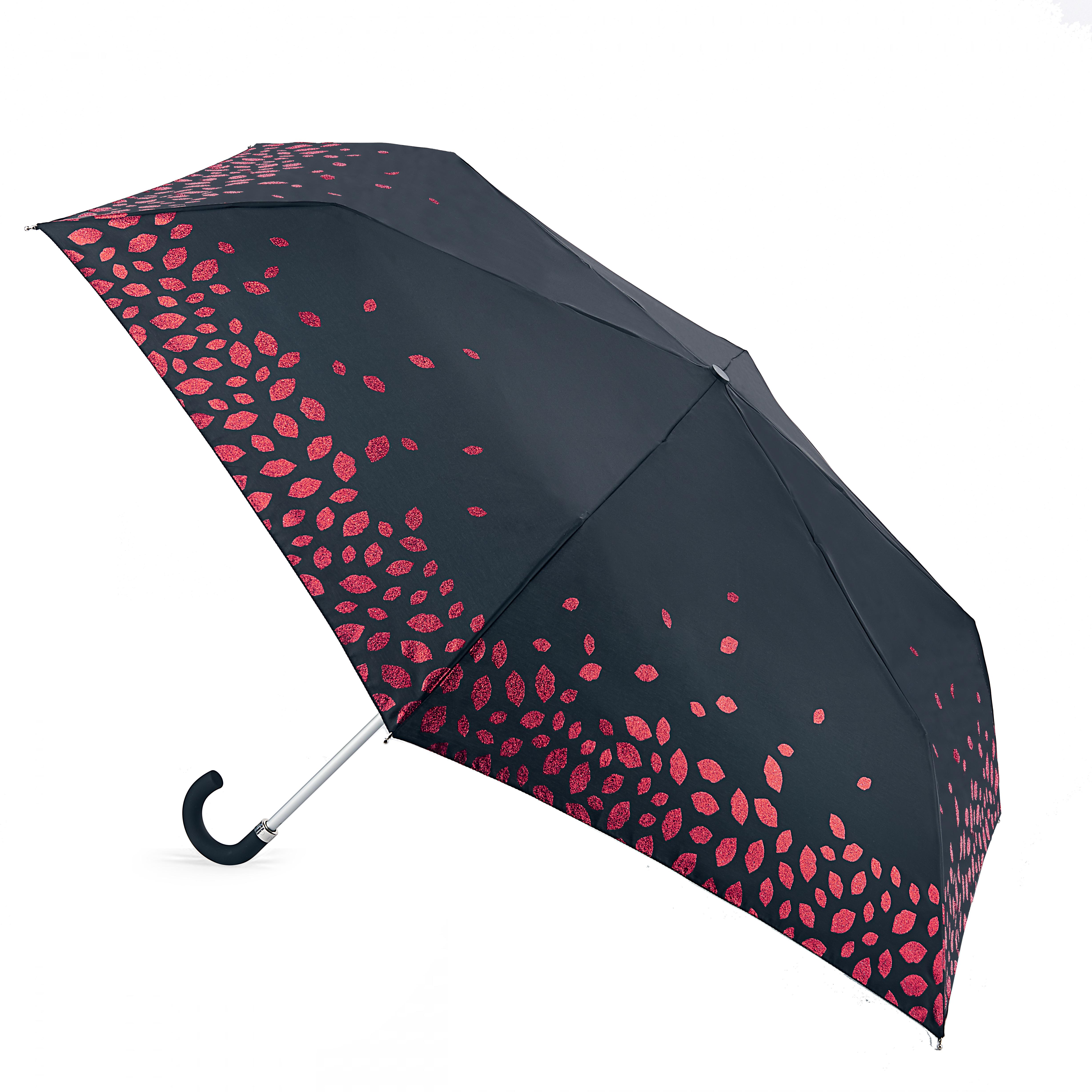 womens blue glitter scattered lips superslim umbrella
