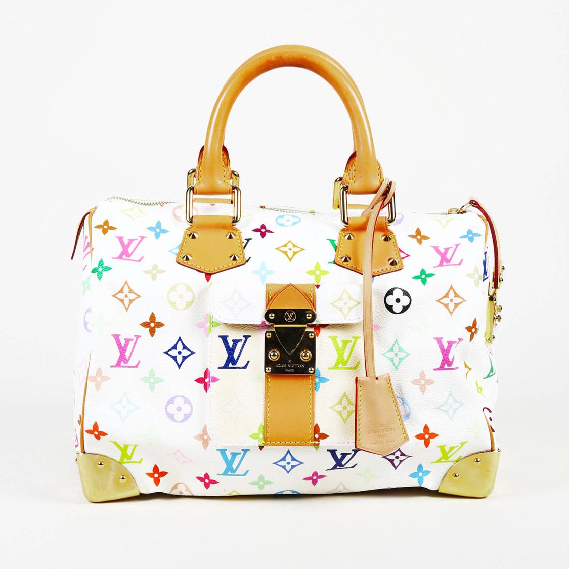Louis Vuitton Takashi Murakami Speedy 30 Handbag in White - Lyst