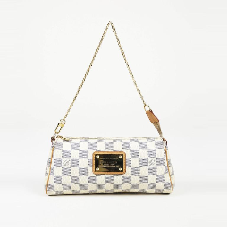 Louis Vuitton Eva Damier Azur Shoulder Bag in White - Lyst
