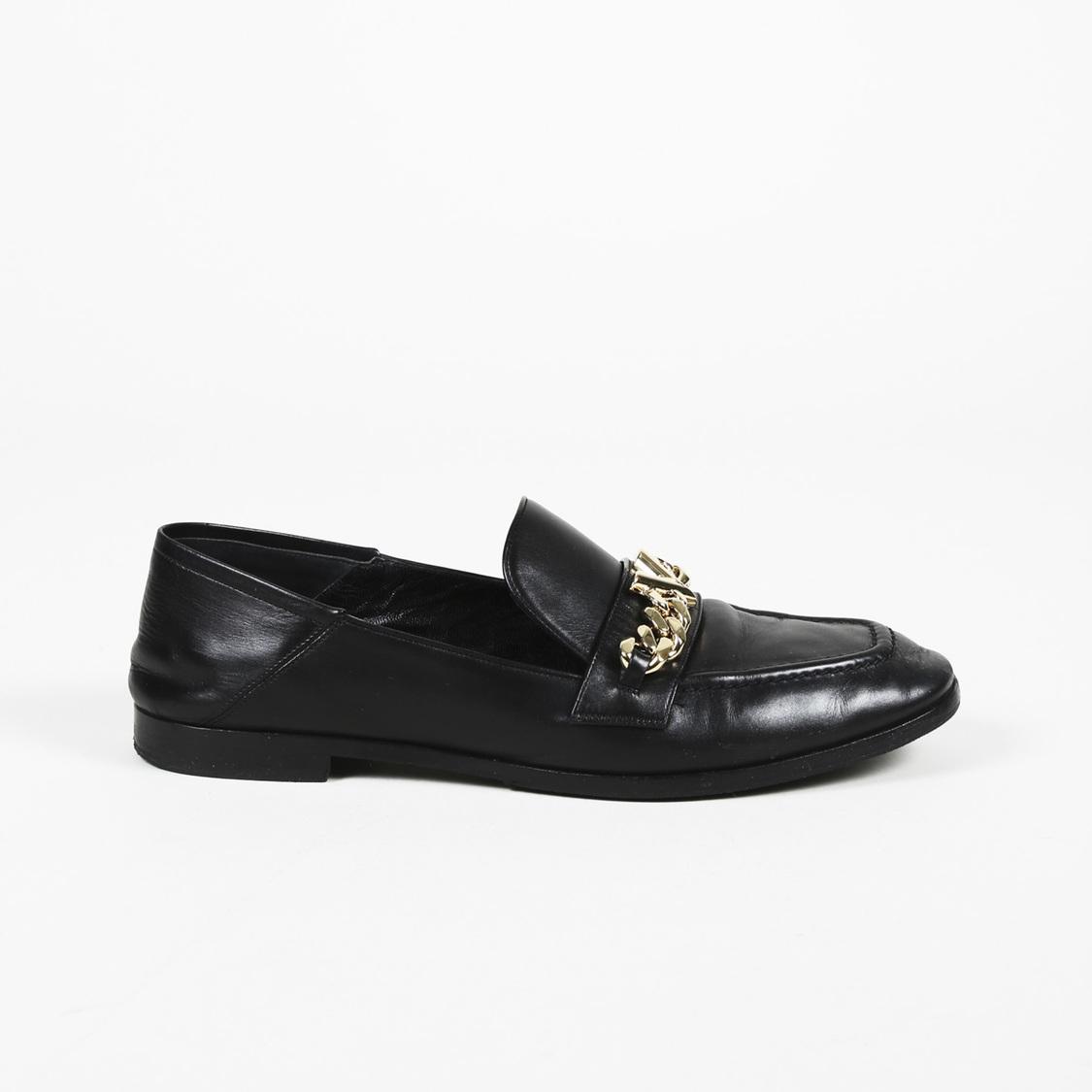Louis Vuitton Leather Chainlink Loafers in Black - Lyst
