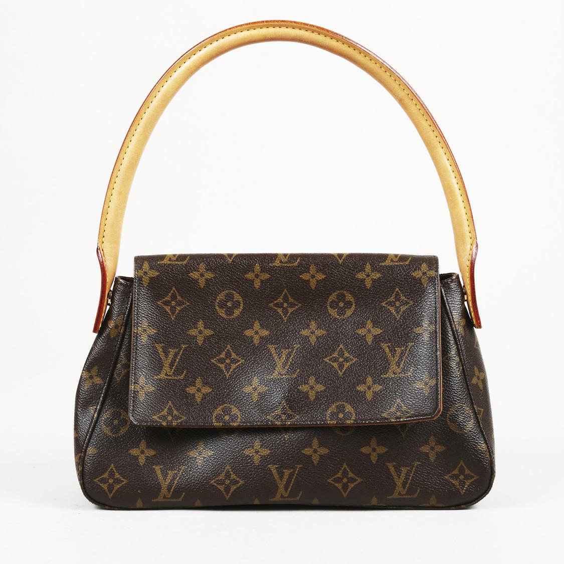 Lyst - Louis Vuitton Monogram Coated Canvas &quot;looping Pm&quot; Shoulder Bag in Brown