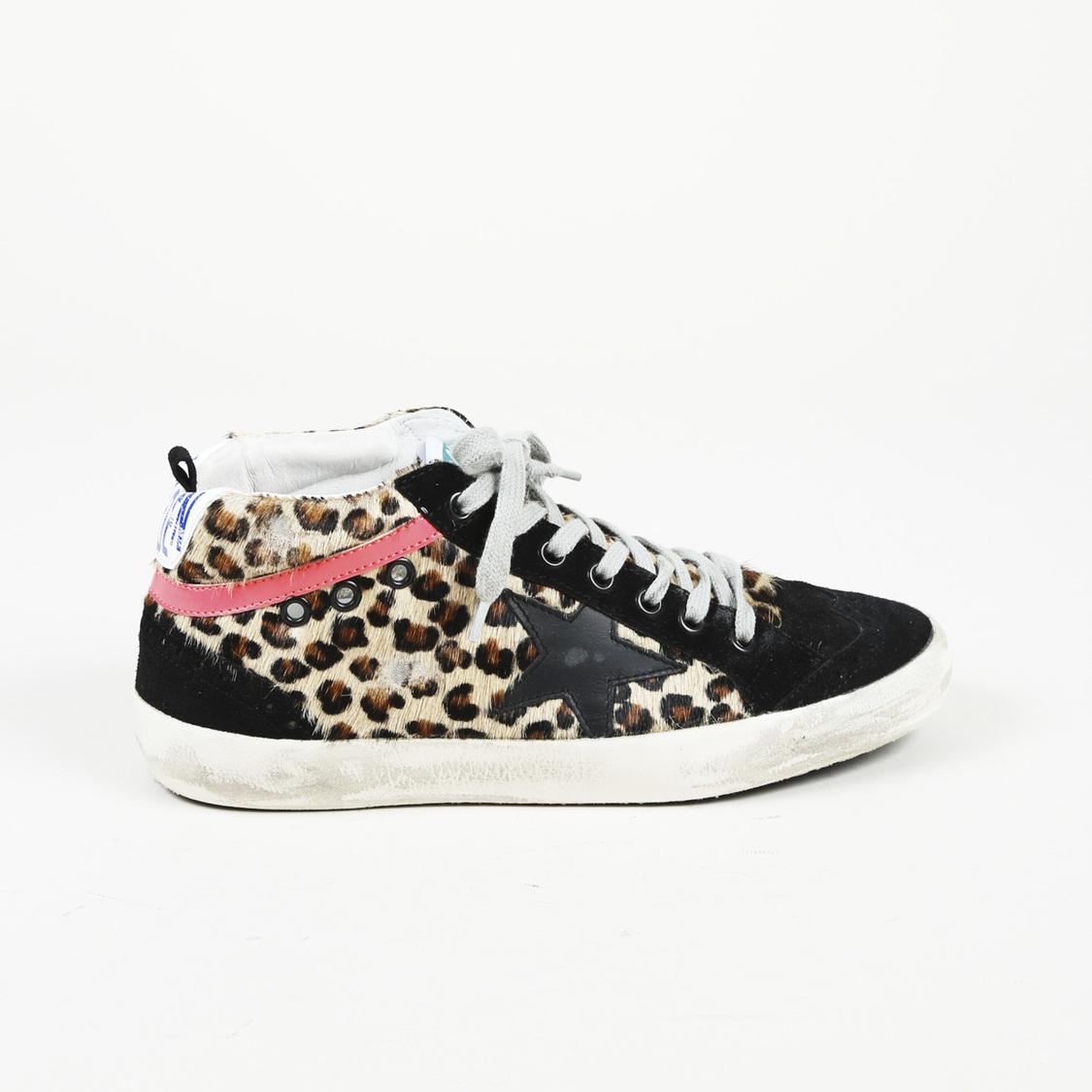 Golden Goose Deluxe Brand Golden Goose Mid/star Animal Print Calf Hair