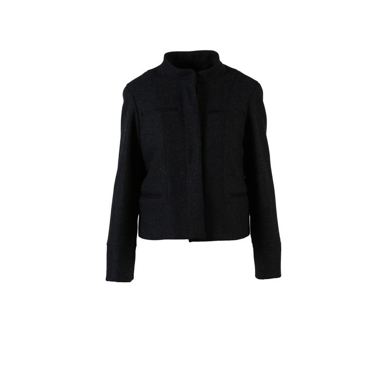 Lyst - Louis Vuitton Dark Gray Wool Buttoned Front Jacket in Gray