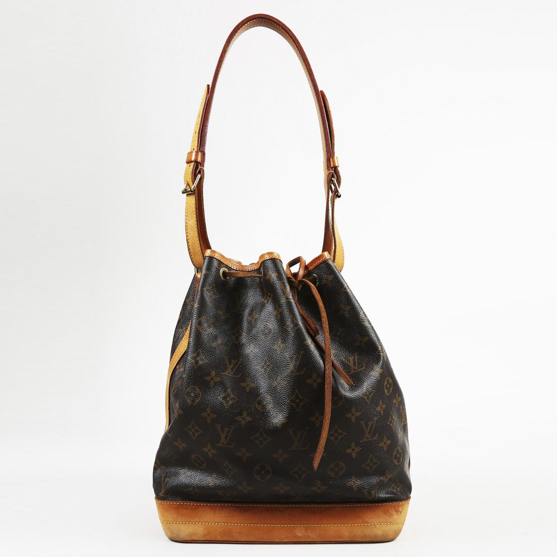 Louis Vuitton Vintage Brown Monogram Canvas Drawstring Noe Gm Bucket Bag