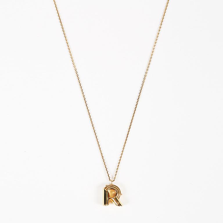 Louis Vuitton LV & Me Letter A Gold Tone Pendant Necklace Louis Vuitton