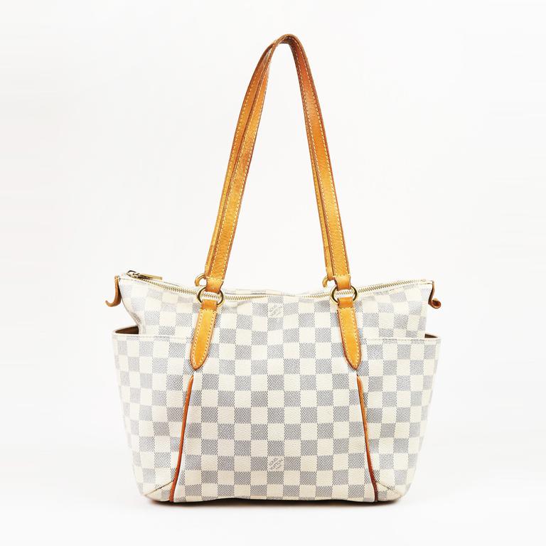 Lyst - Louis Vuitton Blue White &quot;damier Azur&quot; Coated Canvas &quot;totally Pm&quot; Tote in White
