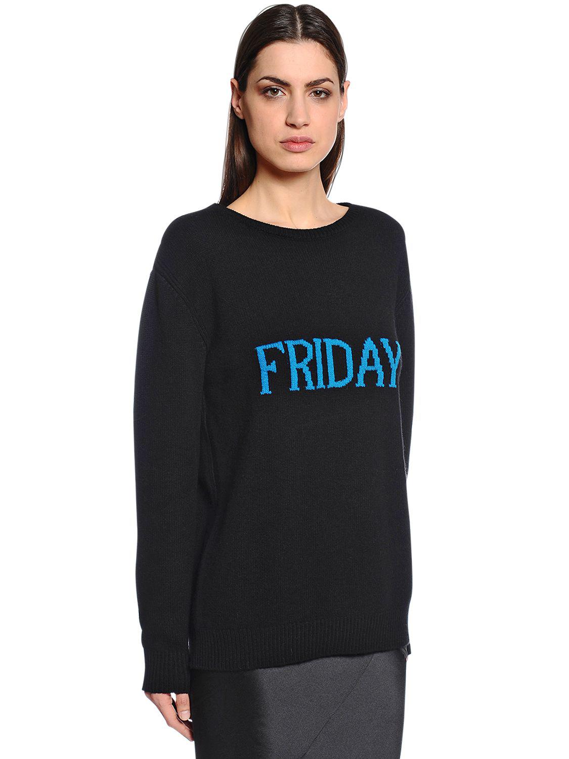 Alberta ferretti Friday Wool & Cashmere Sweater in Black | Lyst