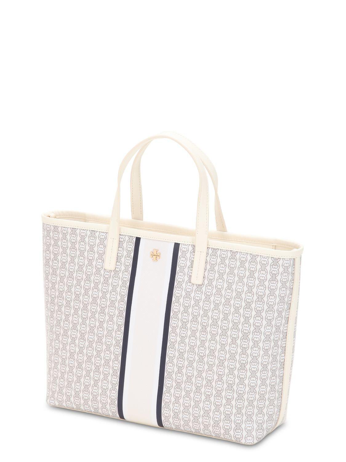 Tory Burch Small Gemini Link Coated Canvas Tote Bag In White Lyst White Small Gemini Link Coated Canvas Tote Bag Lyst View Fullscreen