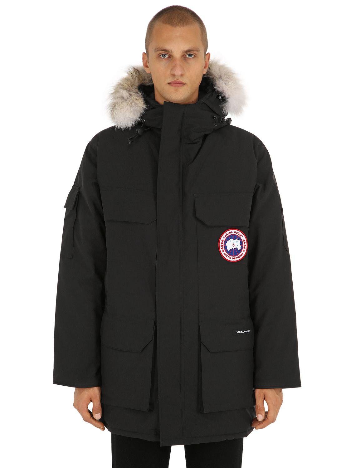 Canada Goose Expedition Fur Trim Parka in Black for Men - Lyst