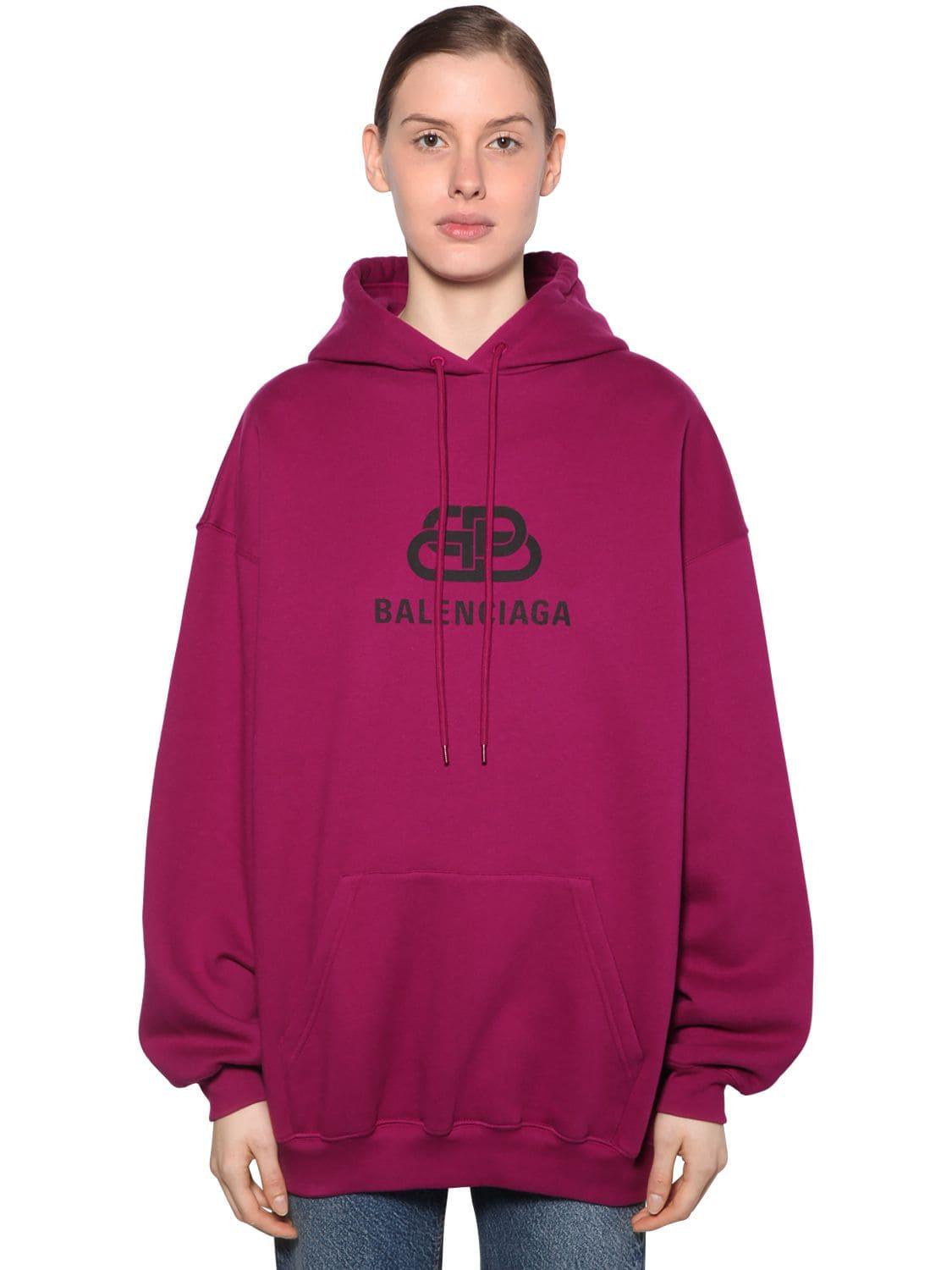 Balenciaga Bb Logo Print Sweatshirt Hoodie in Plum (Purple) - Lyst