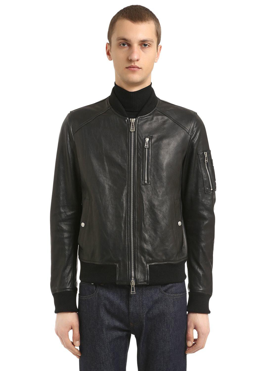 Belstaff Clenshaw Leather Bomber Jacket in Black for Men - Lyst