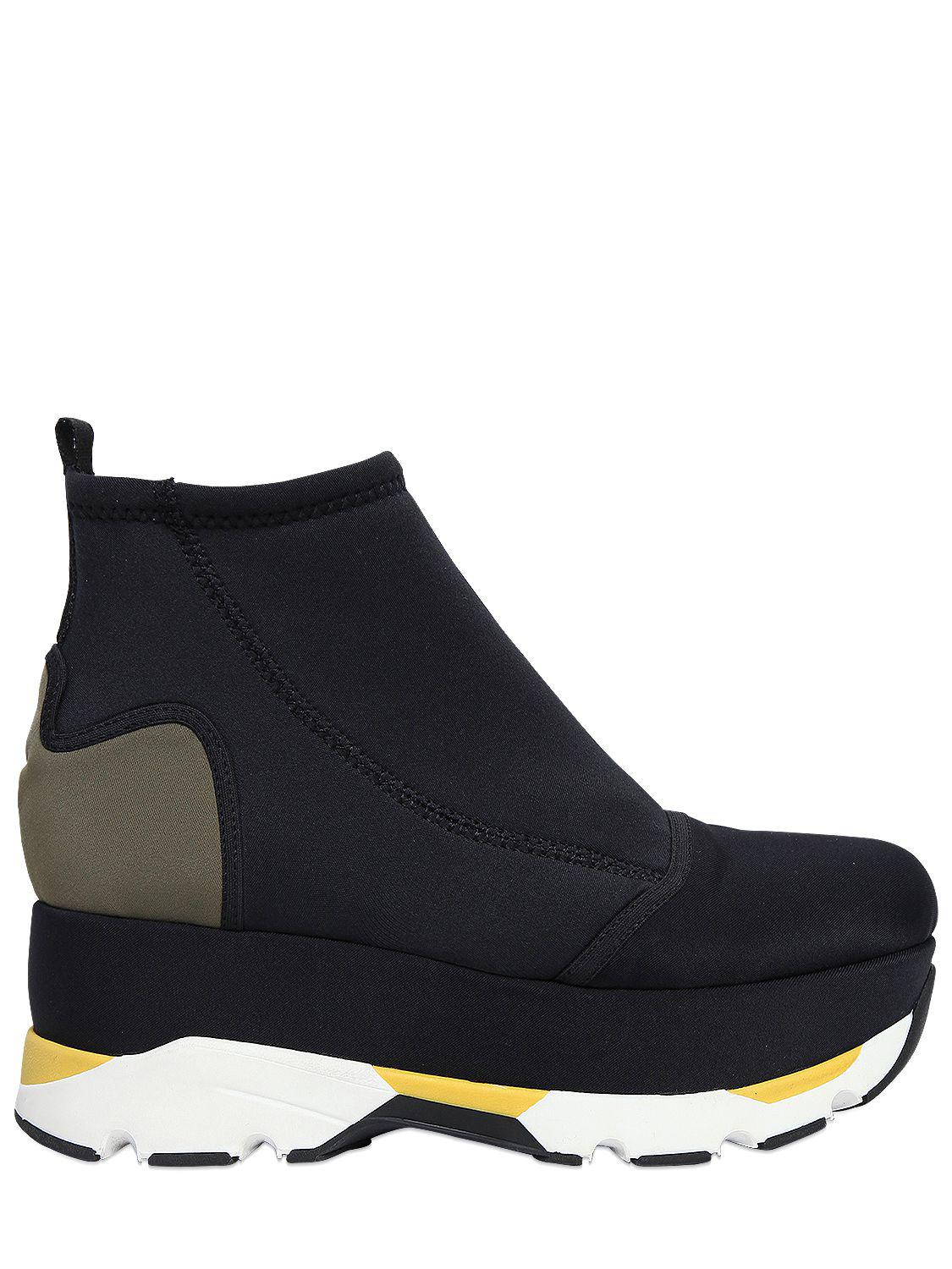 marni | black sneakers in neoprene 60mm | lyst
