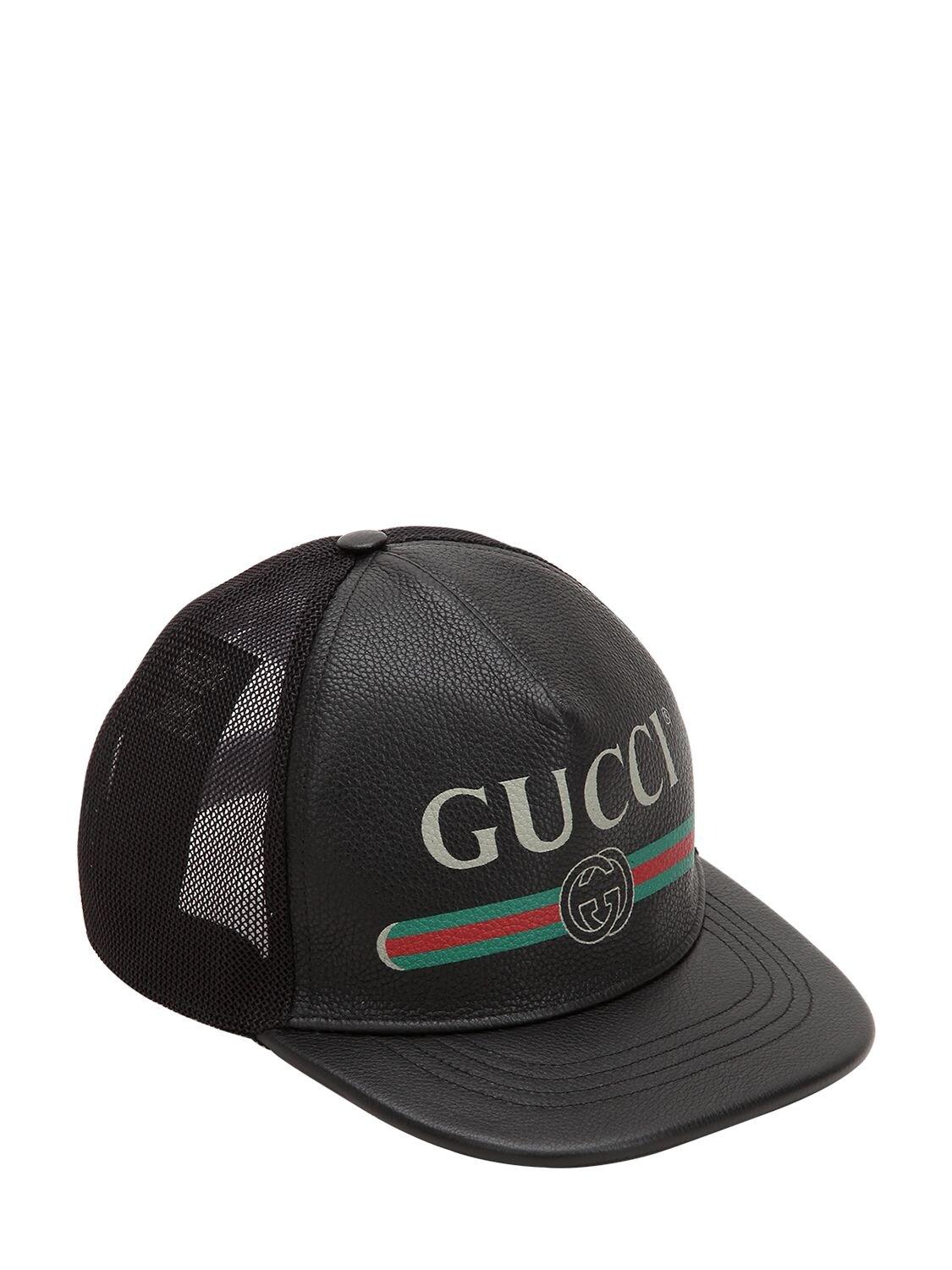 Gucci Black Faux Leather Trucker Cap - Save 12% - Lyst