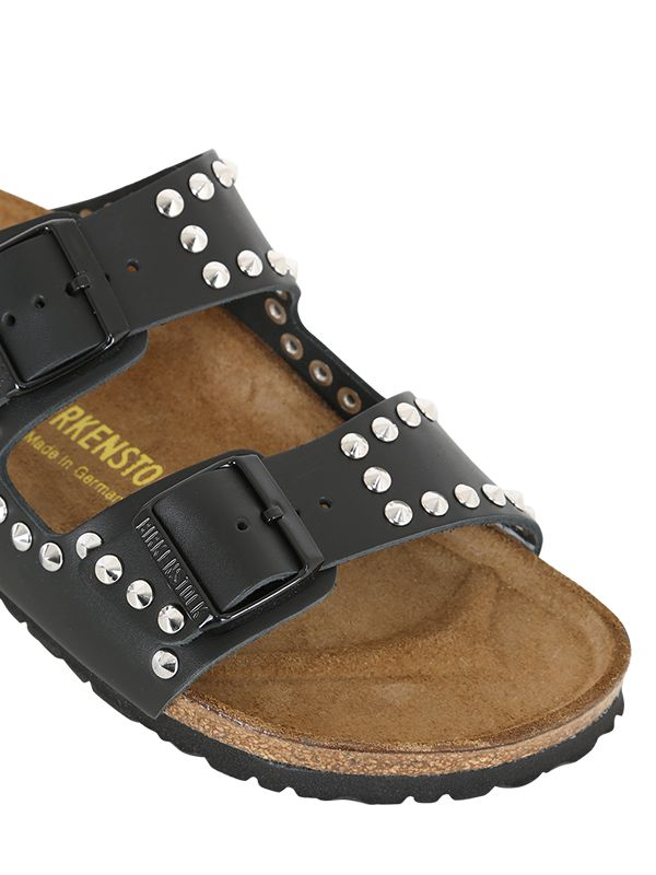 studded sliders black