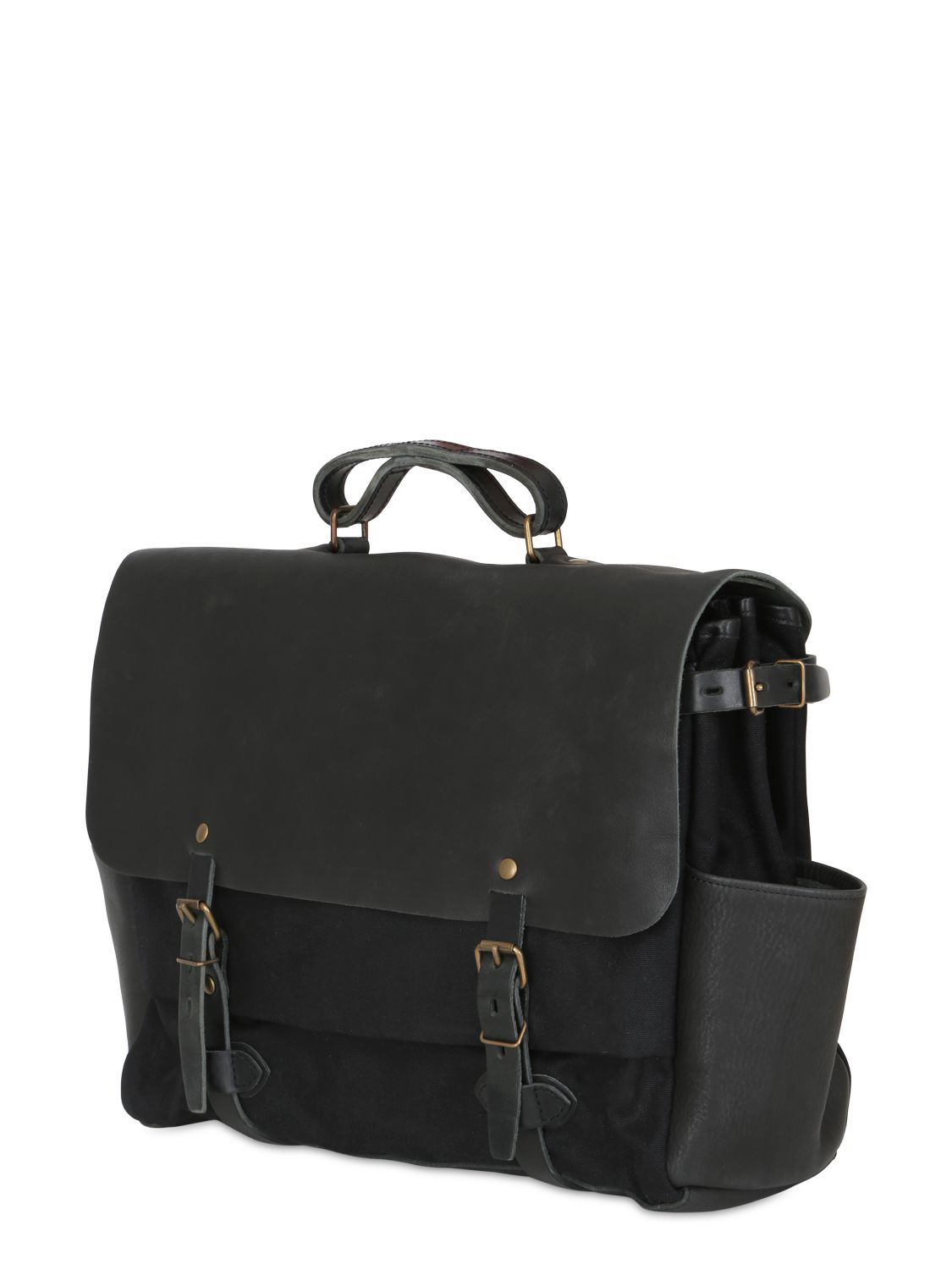 Lyst - Bleu De Chauffe Irving Handmade Leather Business Bag in Black for Men