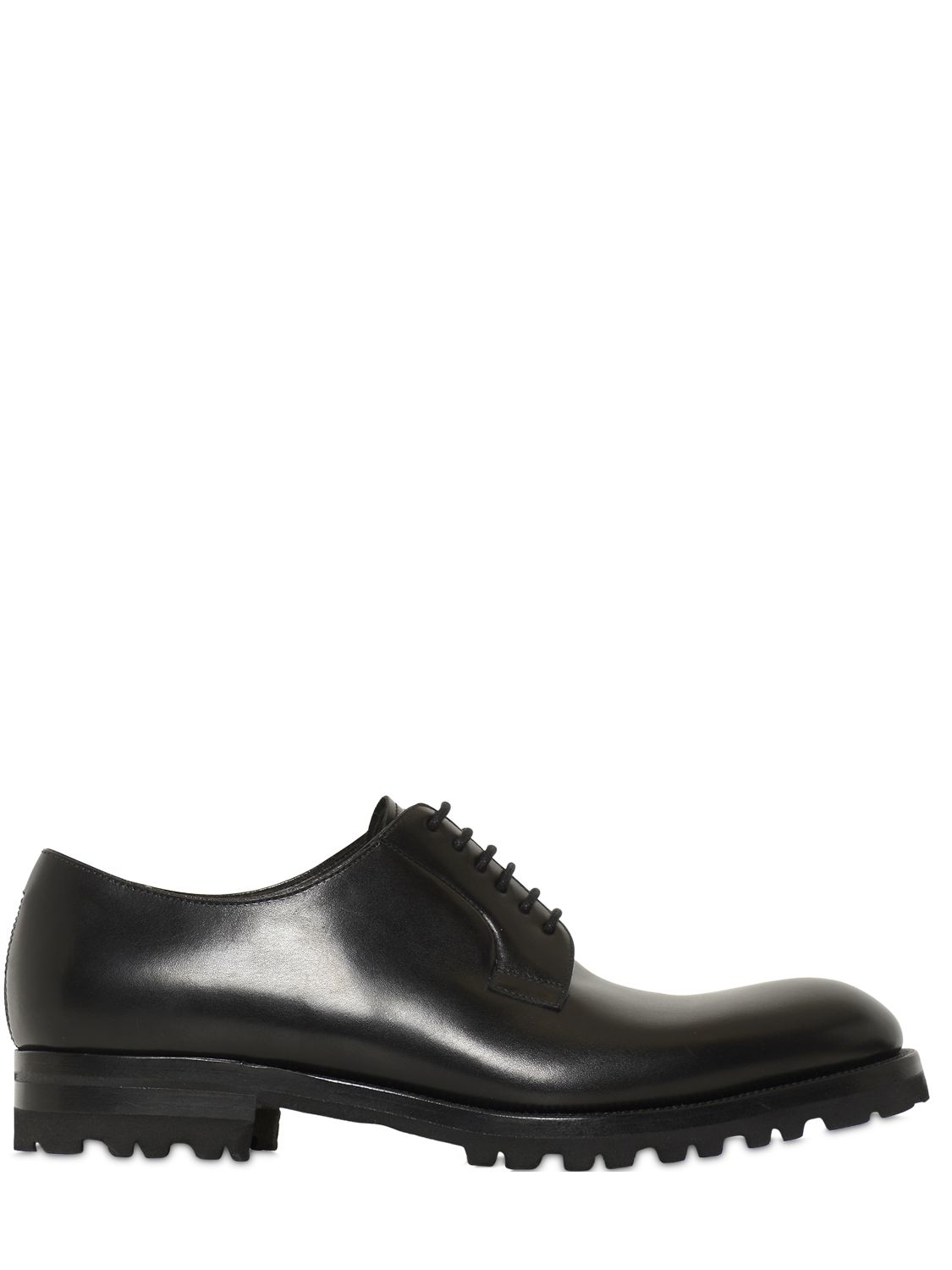 Lyst - Fratelli Rossetti Pebbled & Brushed Leather Derby Shoes in Black ...