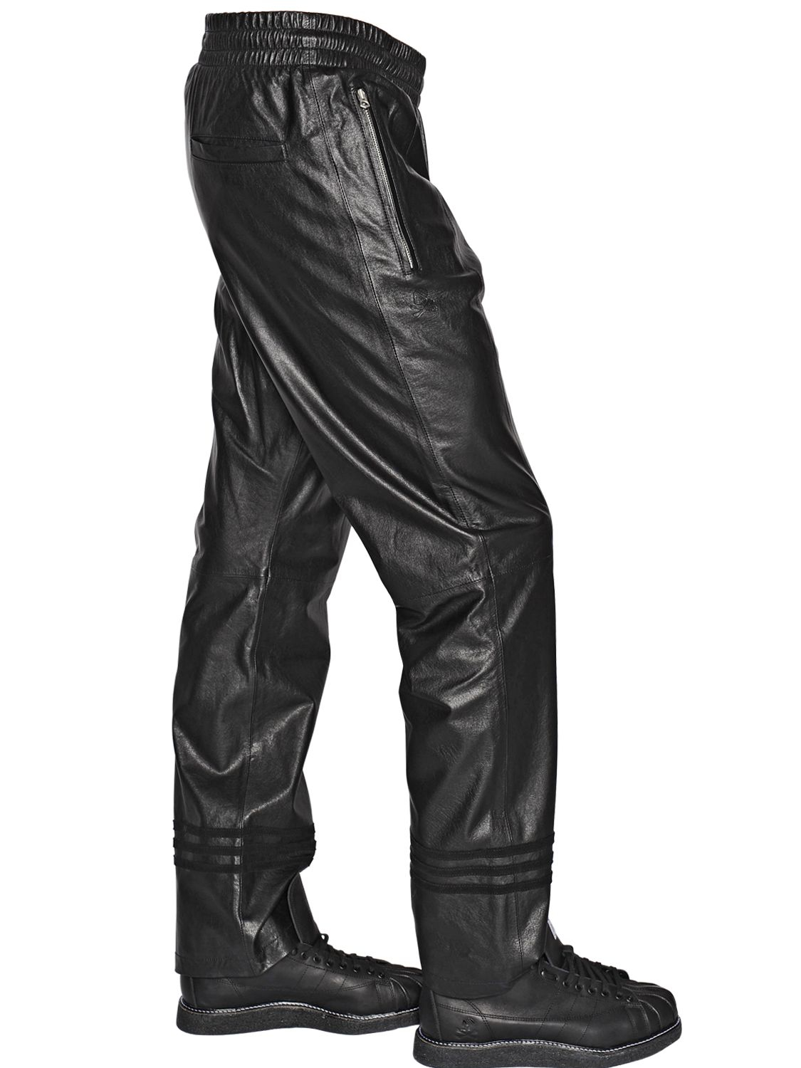 Lyst - Adidas Originals Straight Leather Pants in Black for Men
