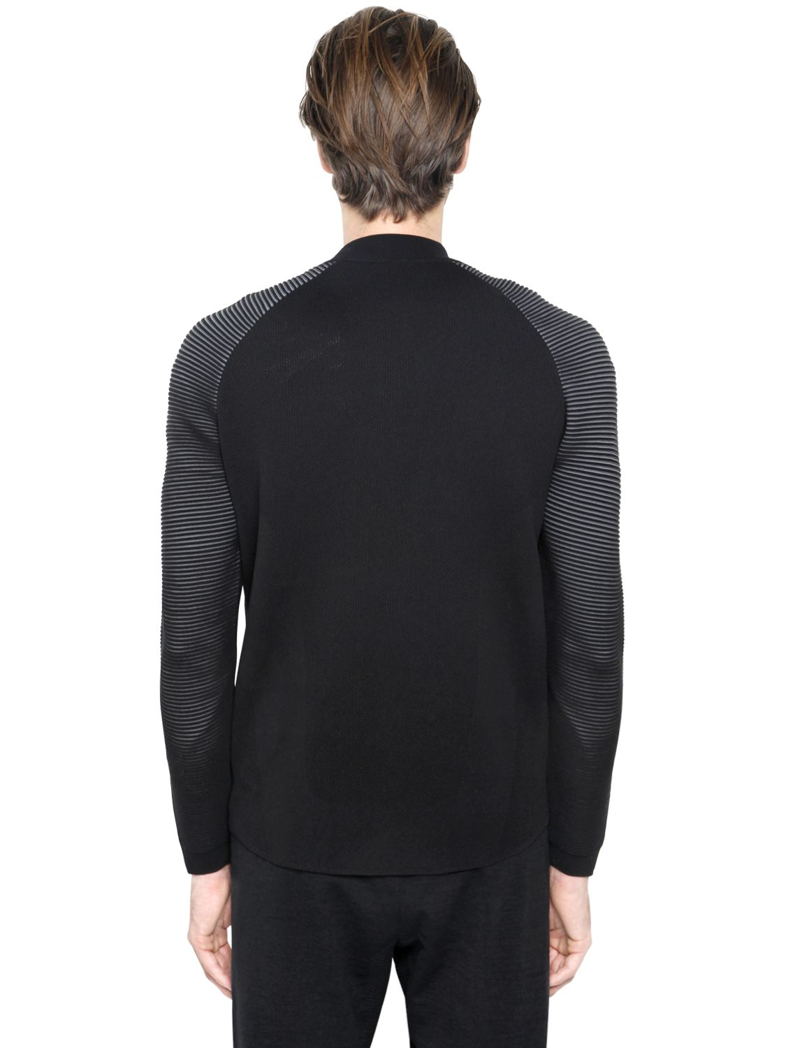 Lyst - Nike Tech Knit Varsity Jacket in Black for Men