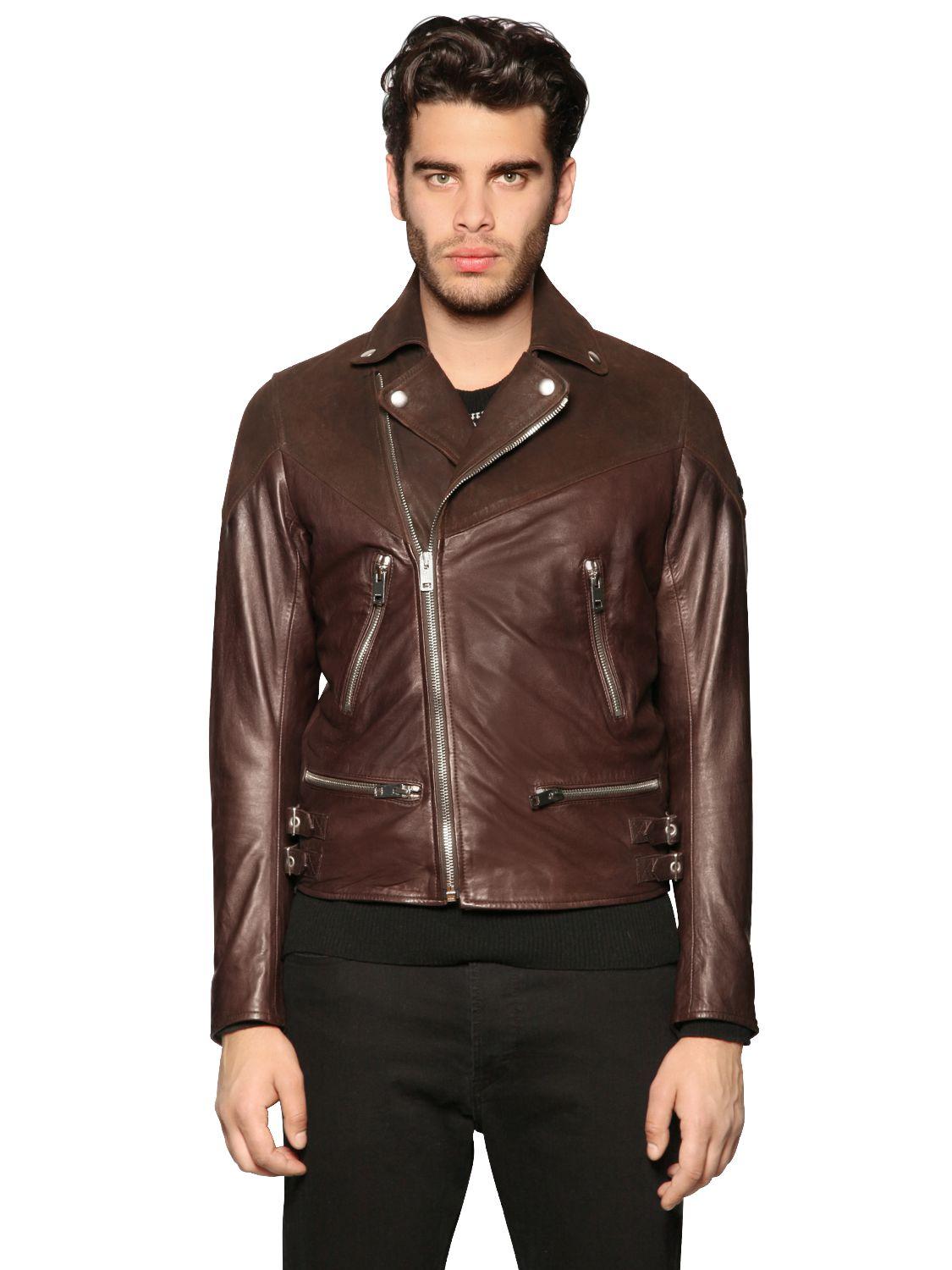 Men S Biker And Leather Jackets Now Lyst Sel Suede Leather Biker Jacket Lyst