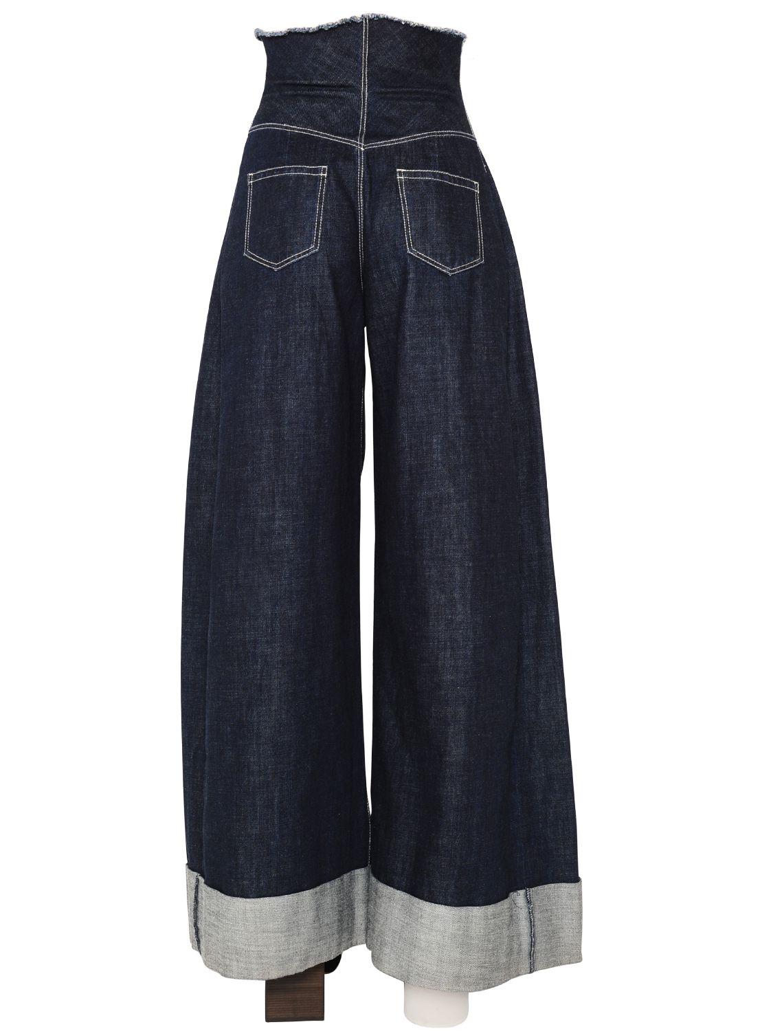 Lyst - Jacquemus High Waisted Wide Leg Denim Jeans in Blue