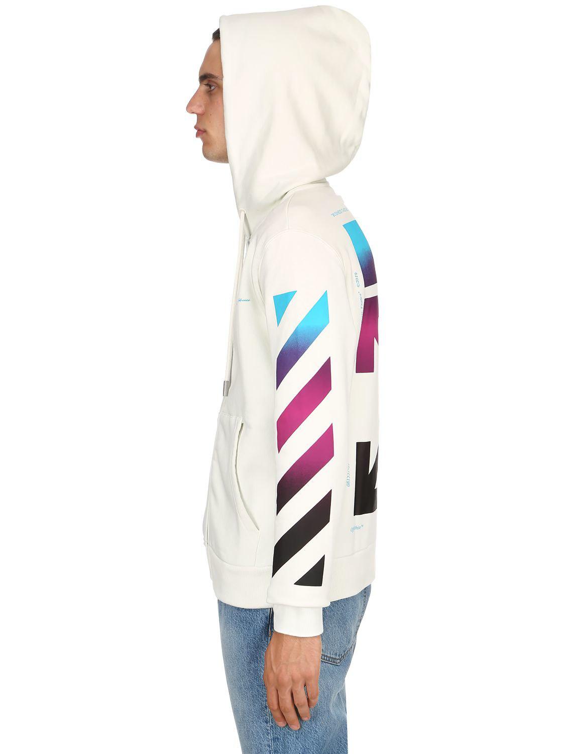 off white gradient zip hoodie