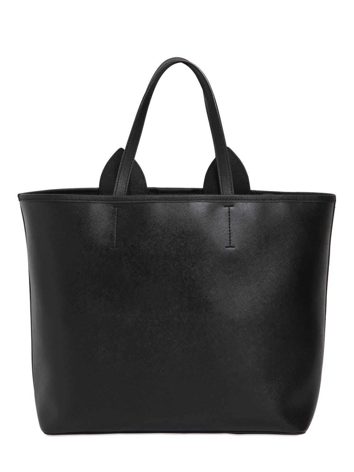 Lyst - Karl Lagerfeld K Kocktail Cat Faux Leather Tote Bag in Black