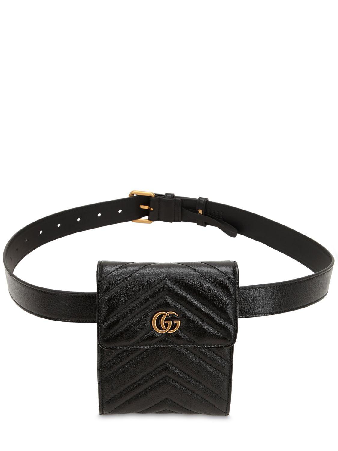 Lyst - Gucci Gg Marmont Leather Belt Pack in Black