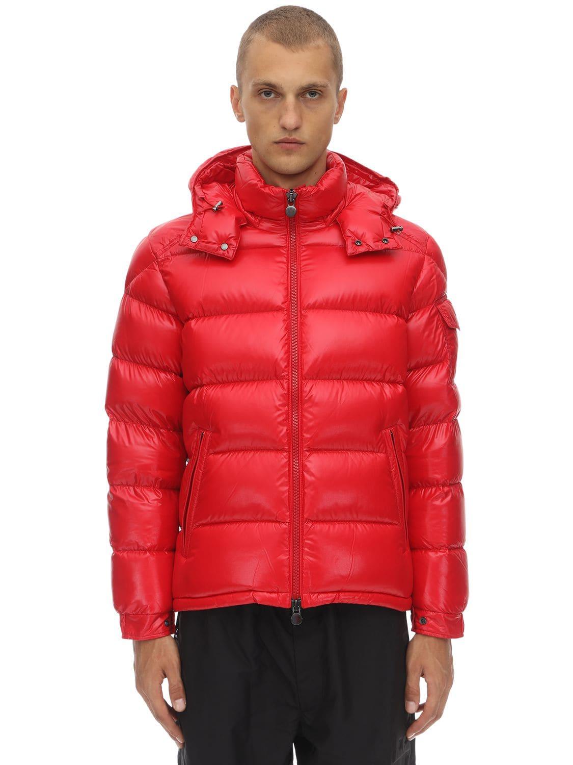 Moncler Synthetic Maya Down Jacket in Red for Men - Lyst