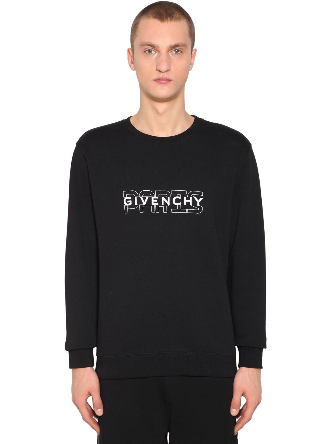 Givenchy Paris Printed Crewneck Sweater in Black for Men - Lyst