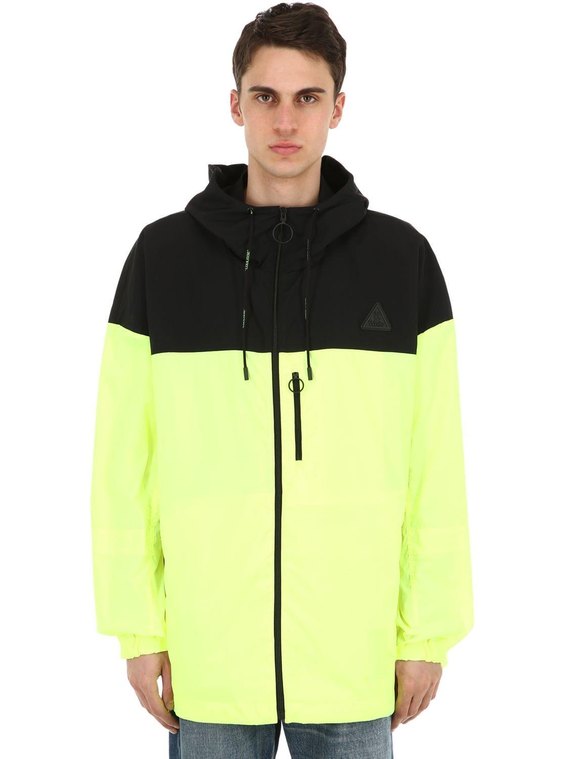 Lyst Off White C O Virgil Abloh Hooded Neon Nylon Windbreaker Off White C O Virgil Abloh Men S Hooded Neon Nylon Windbreaker Jacket
