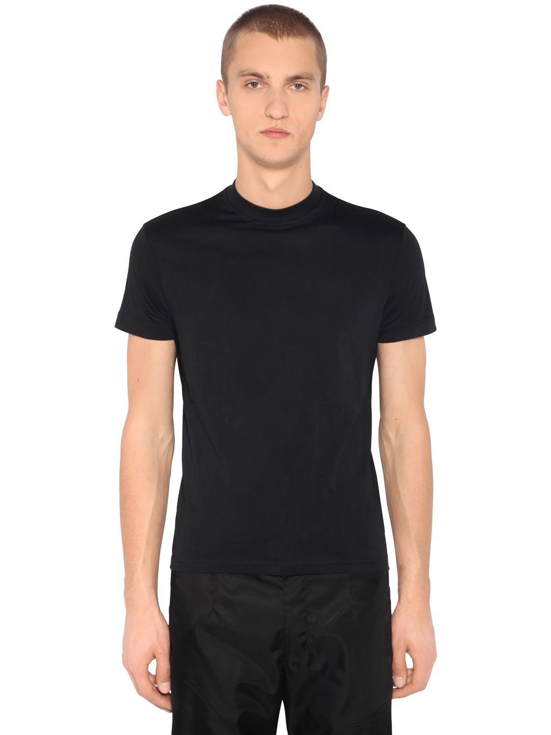 Lyst - Prada 3 Pack Cotton Jersey T-shirts in Black for Men