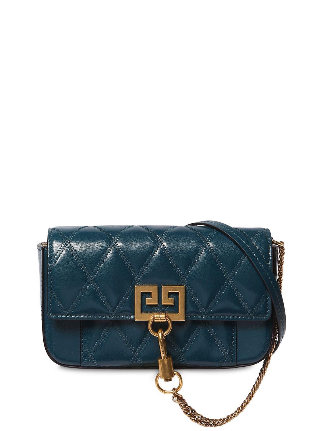 Givenchy Mini Pocket Quilted Leather Shoulder Bag in Blue - Lyst