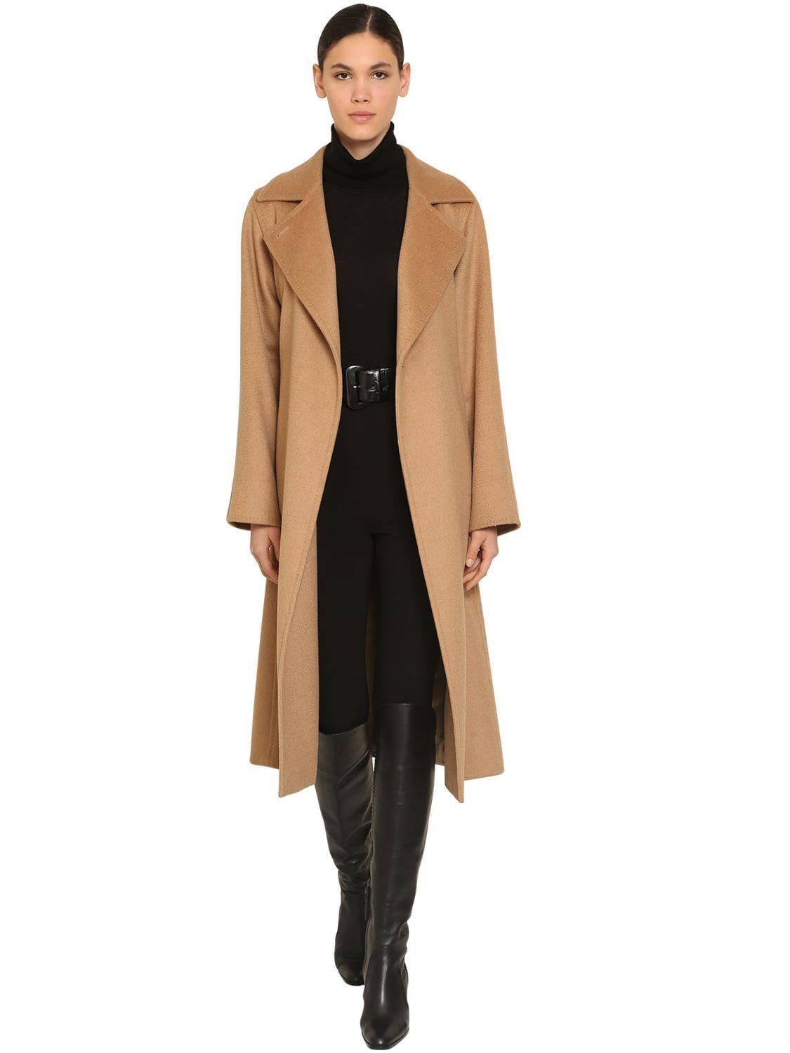 Max Mara Manuela Camel Long Coat in Natural - Lyst