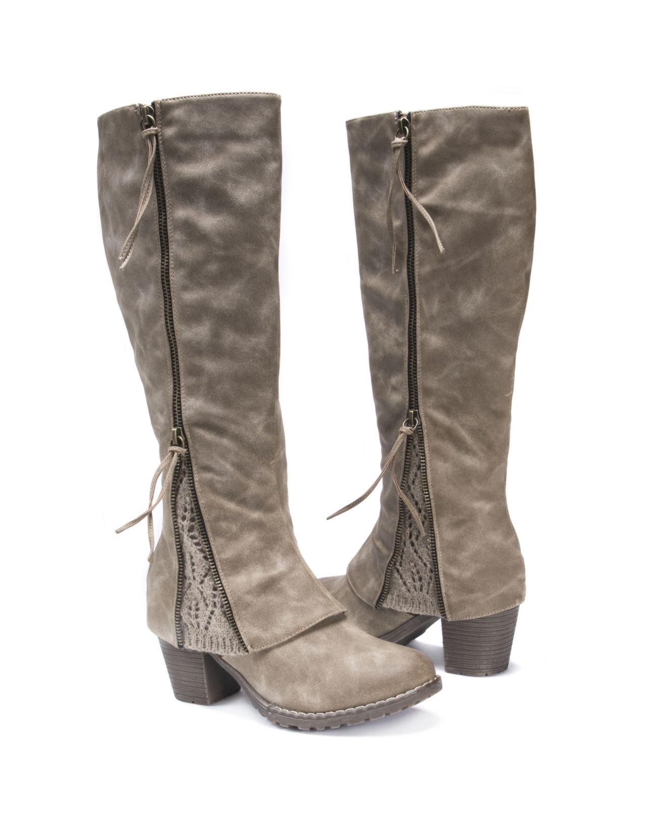 muk luks lacy knee high boots