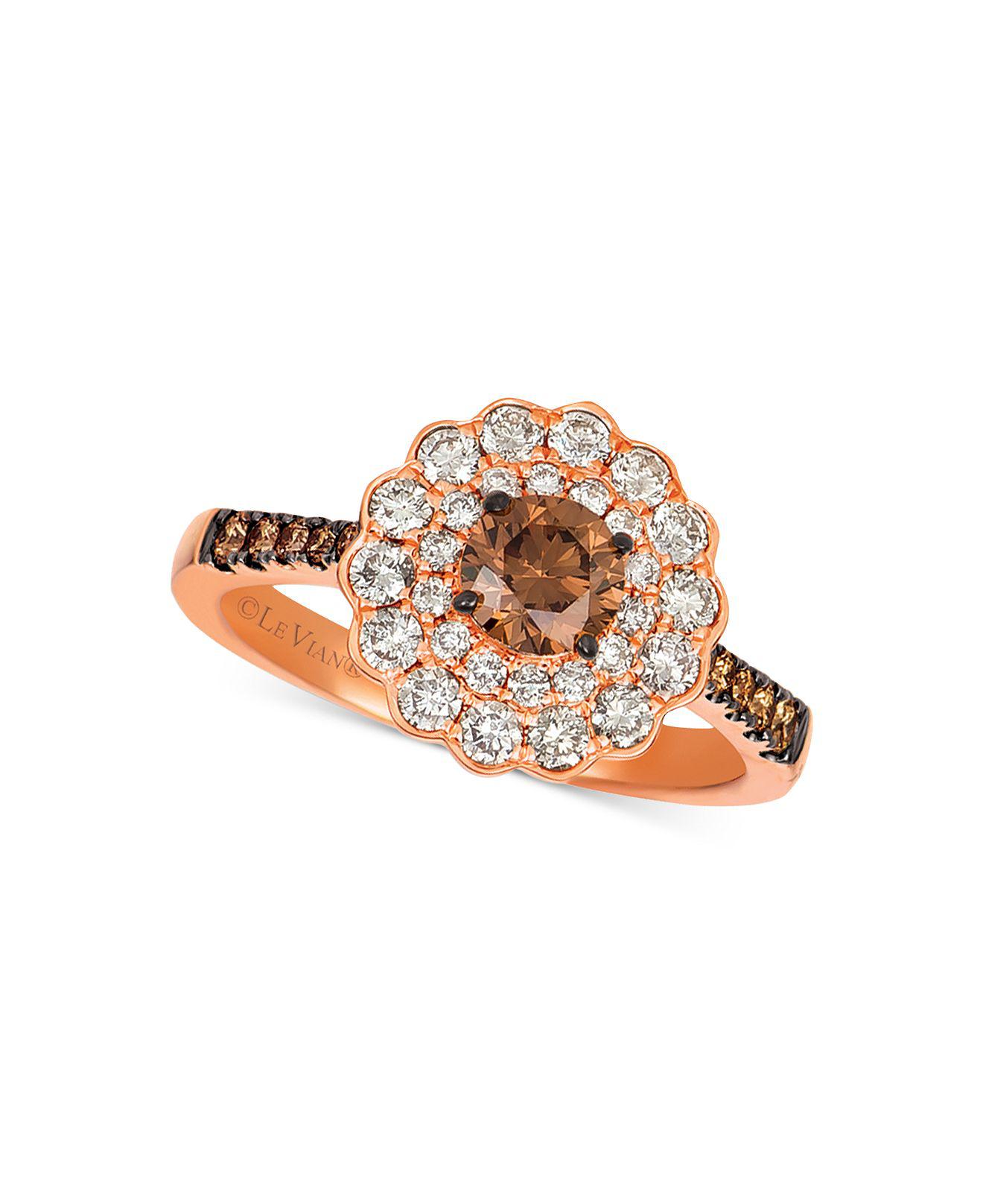 Lyst Le Vian ® Chocolate® & Nudetm Diamond Floral Ring (11/3 Ct. T.w.) In 14k Rose Gold in