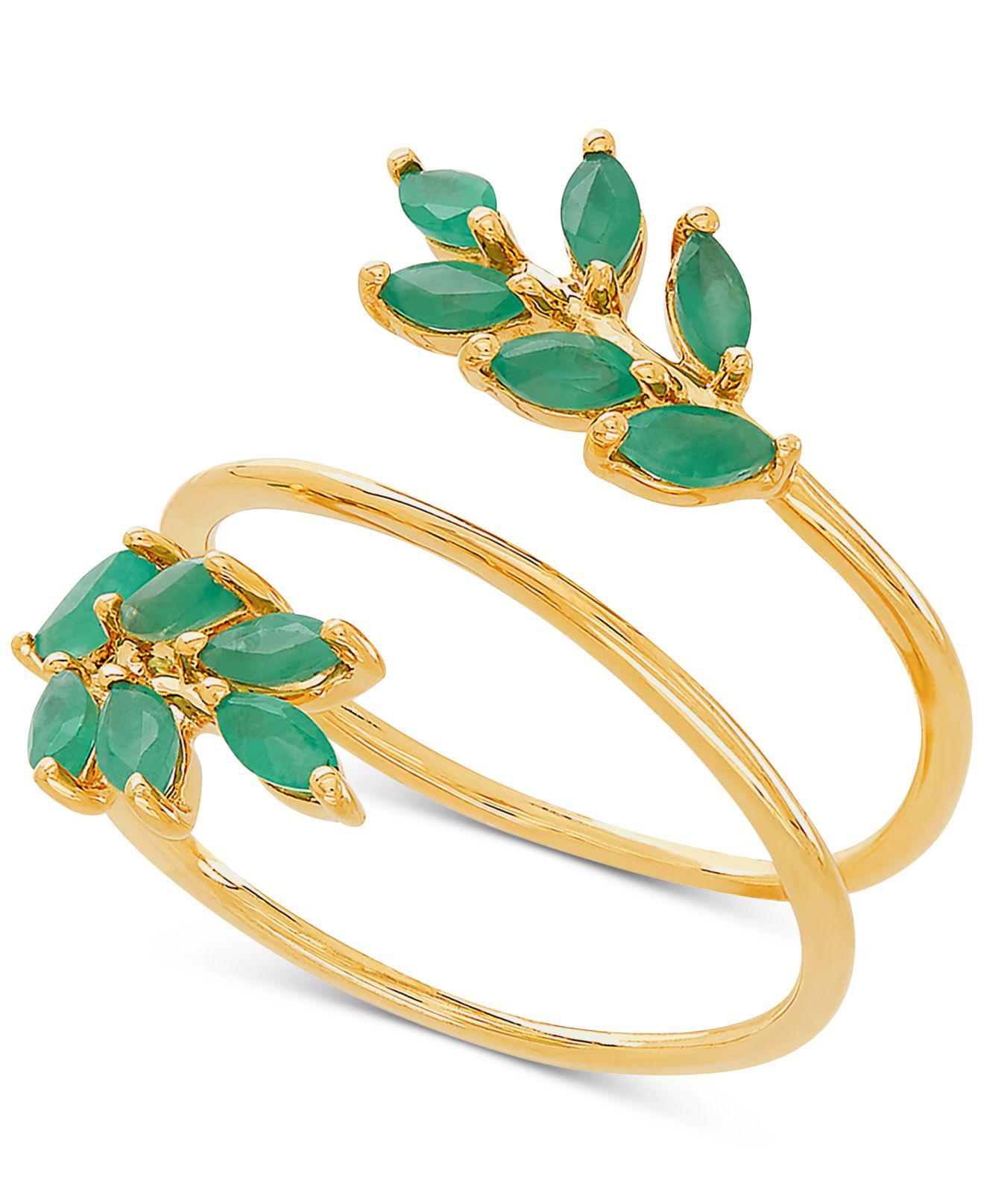 Macy's Emerald Coil Statement Ring (9/10 Ct. T.w.) In 14k Gold in Green