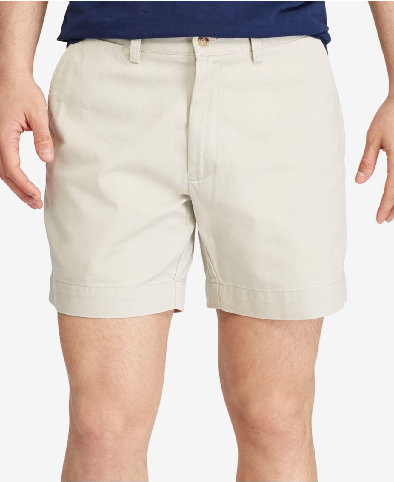 Polo ralph lauren Classicfit Flatfront Chino Shorts in White for Men