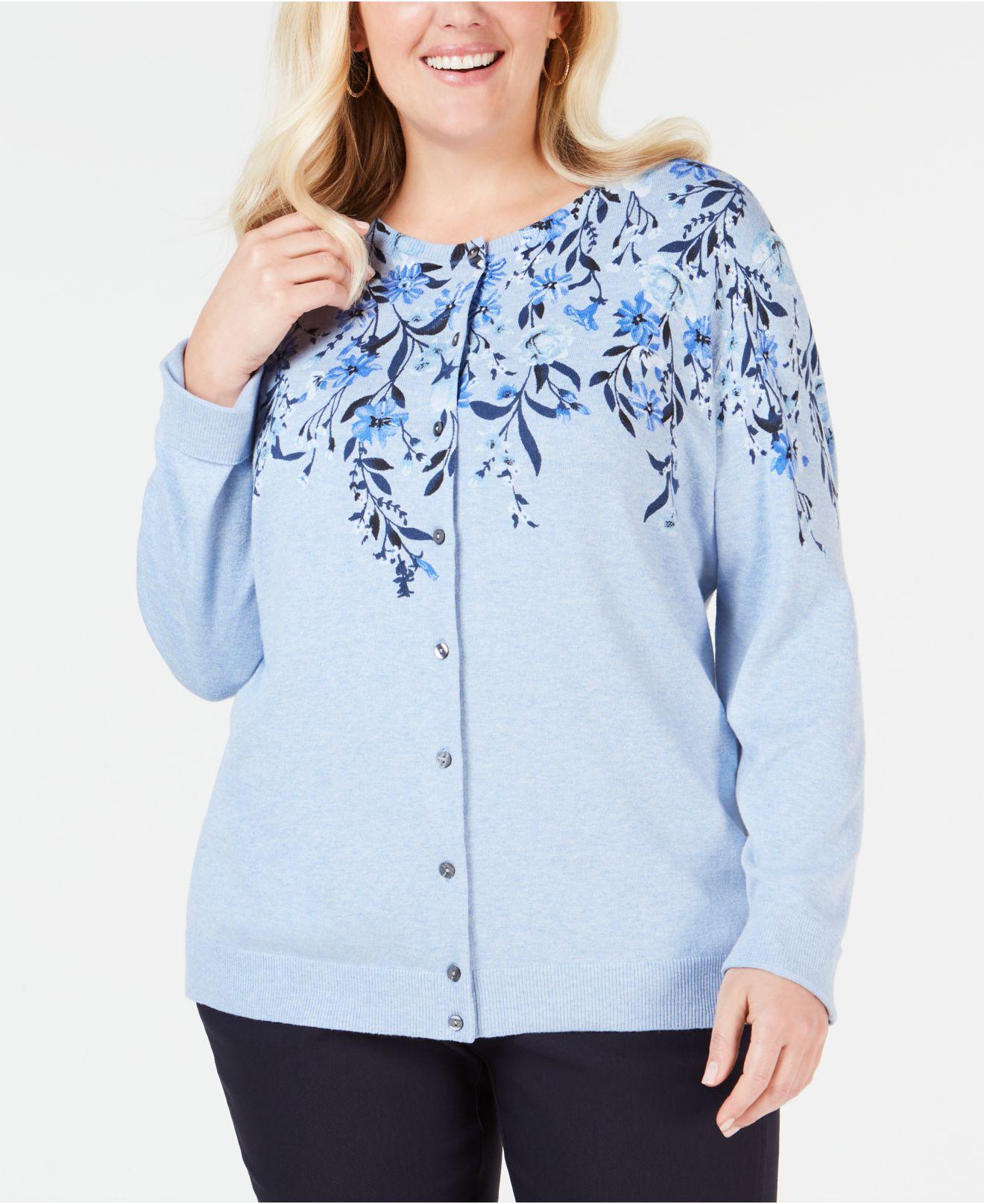 karen scott floral cardigan