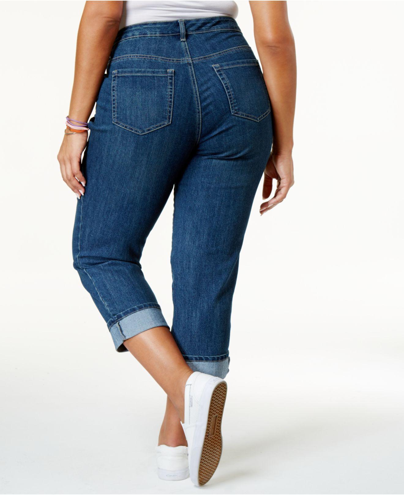Lyst - Style & Co. Plus Size Cuffed Capri Jeans in Blue