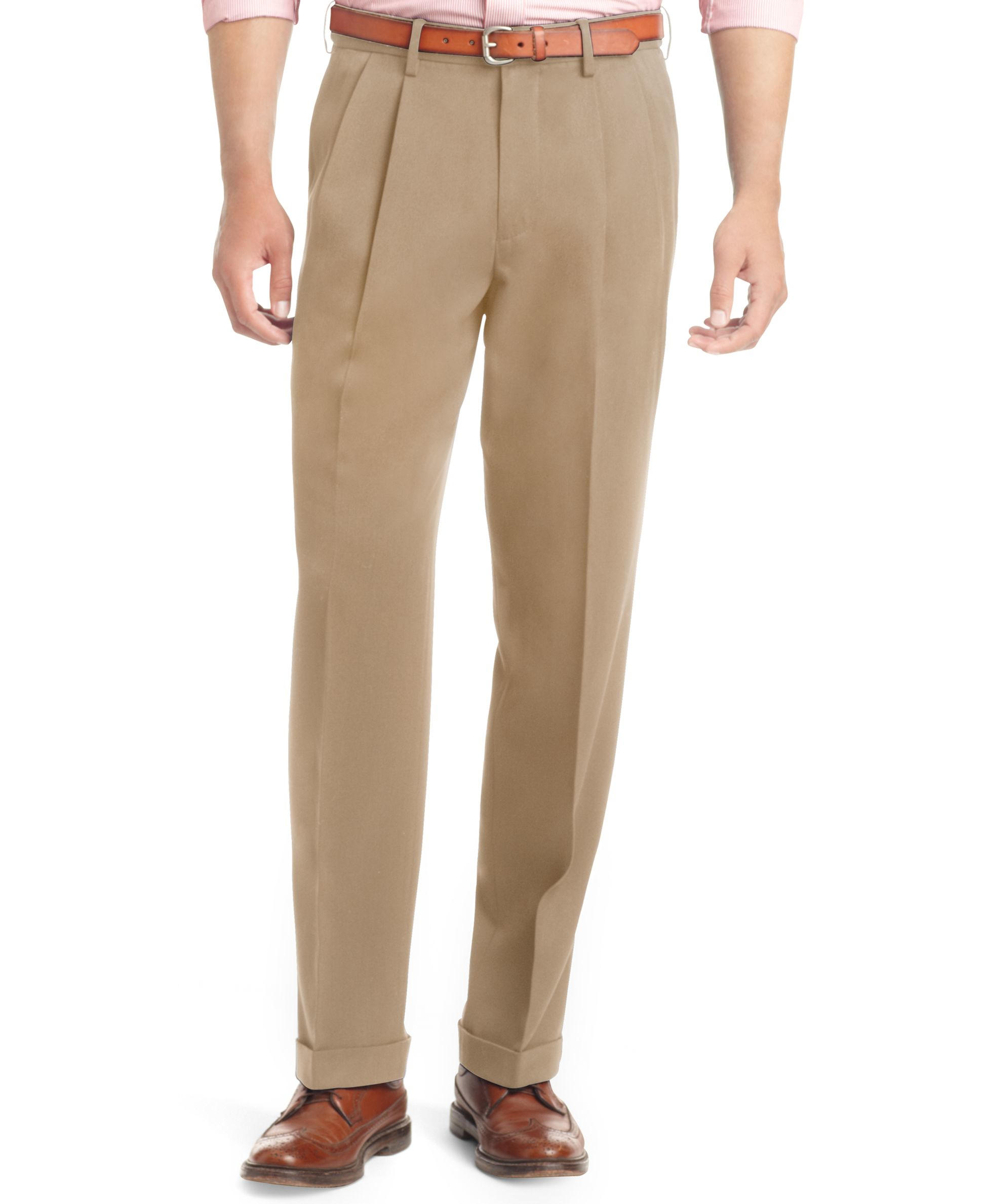 Izod Big And Tall Pleated Traveler Dress Pants in Brown for Men | Lyst