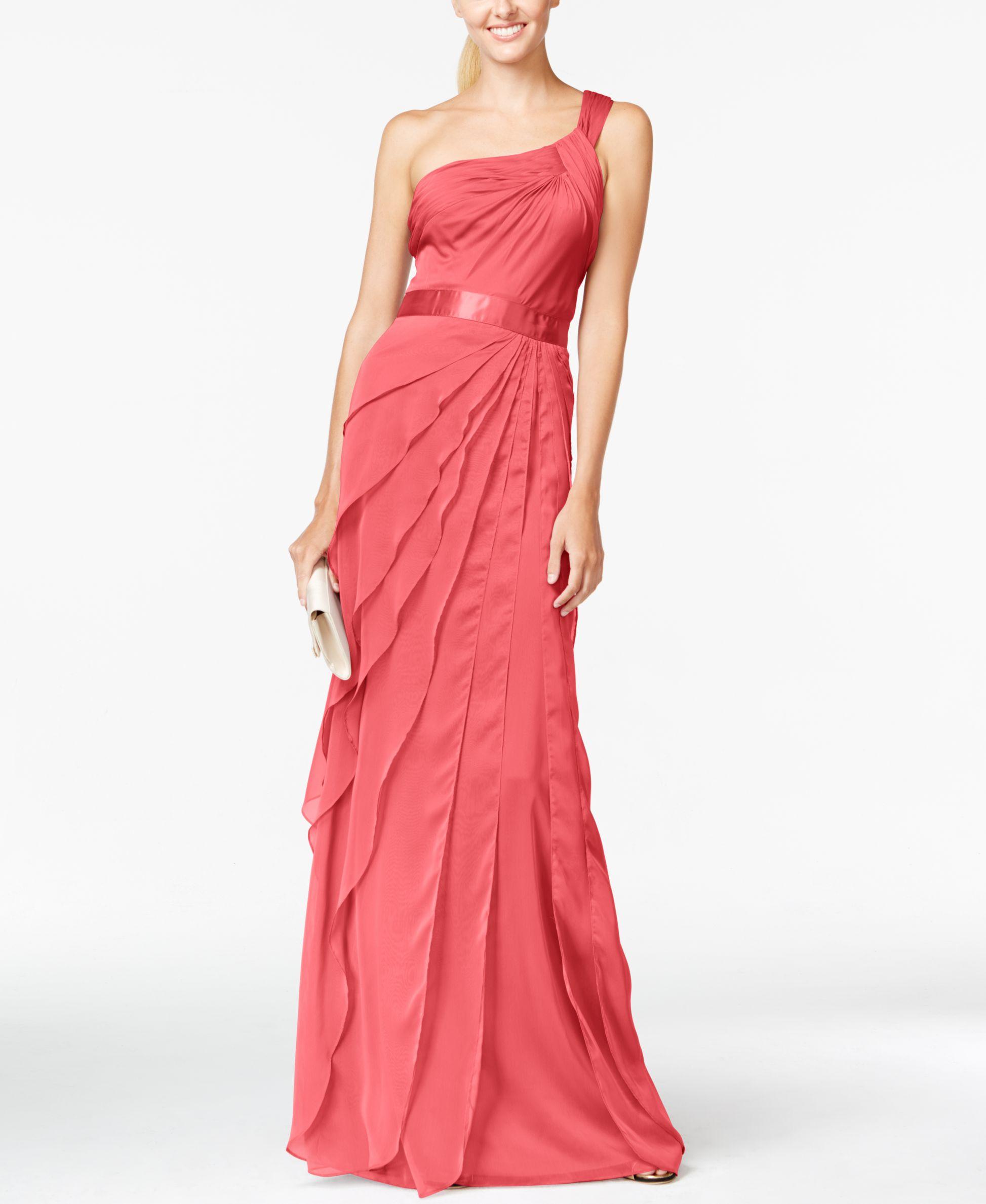 adrianna papell chiffon gown