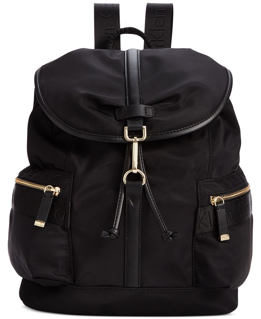 Calvin klein Talia Dressy Nylon Backpack in Black | Lyst