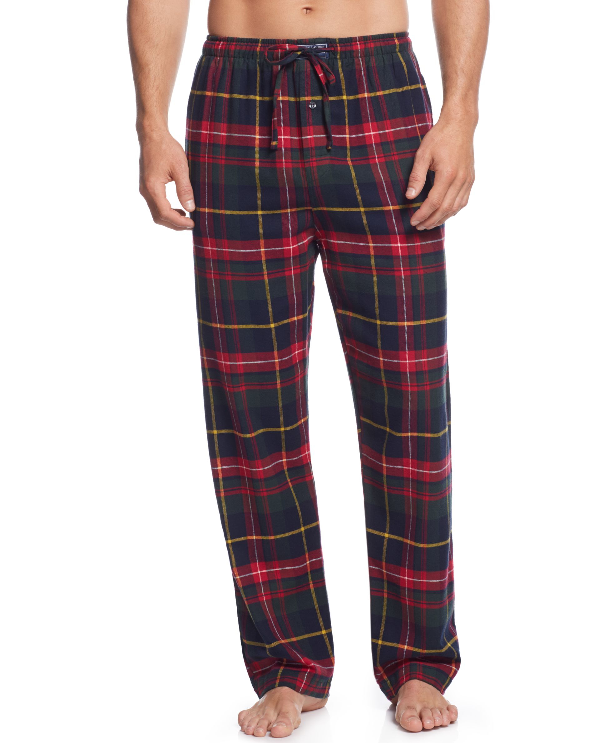 Polo ralph lauren Men's Plaid Flannel Pajama Pants in Red for Men