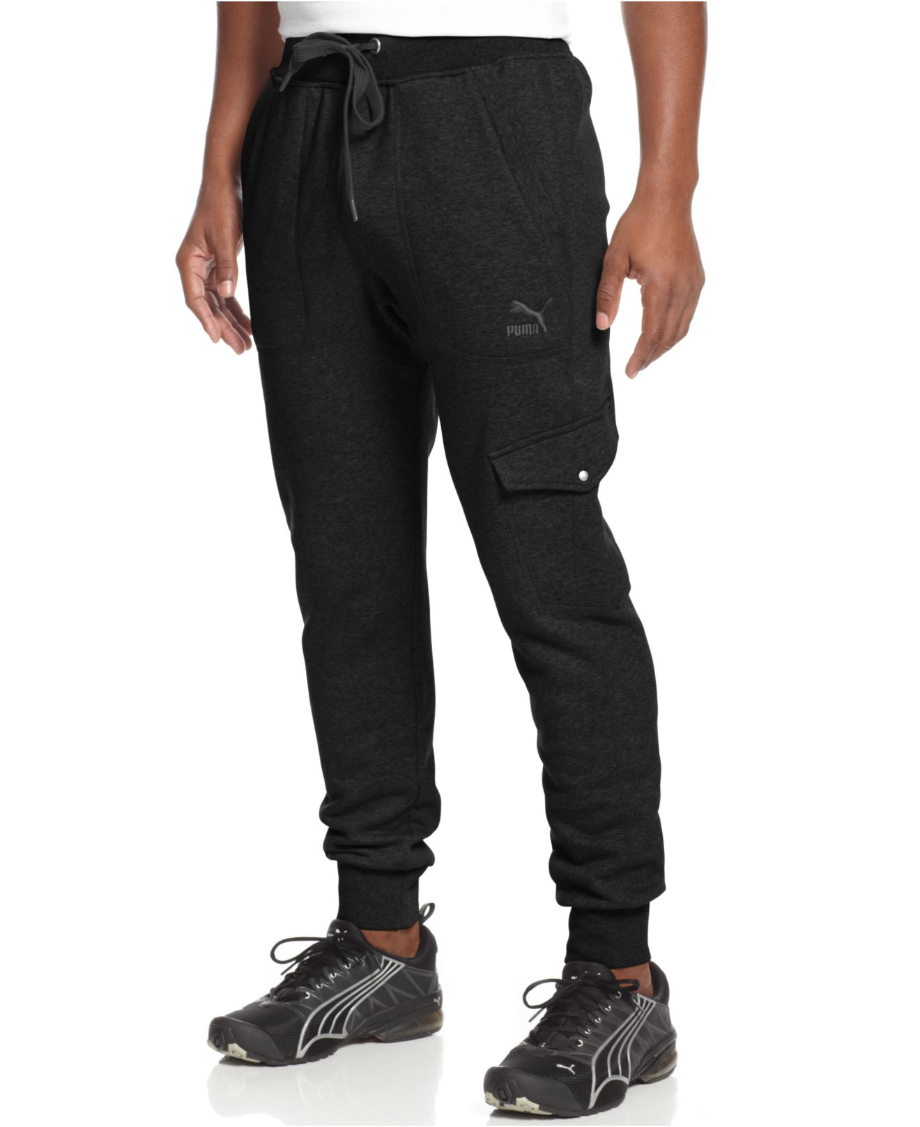 Puma Knit Cargo Jogger Pants in Black for Men | Lyst