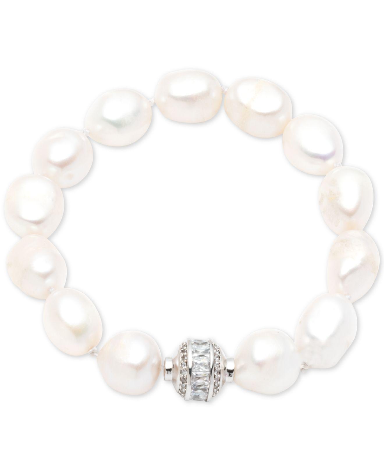 Lyst Carolee Silver Tone Crystal Bead Freshwater Pearl 12 13mm View Fullscreen