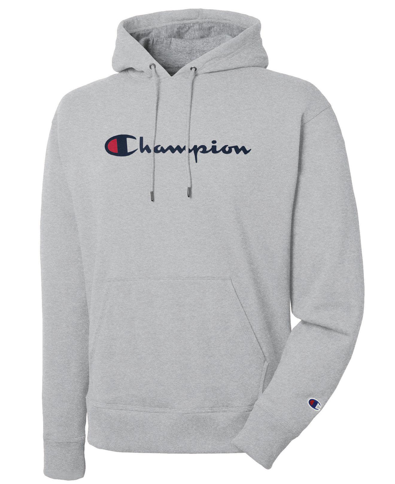 Lyst - Champion Reverse Weave Large Script Logo Hoodie Grey in Gray for ...
